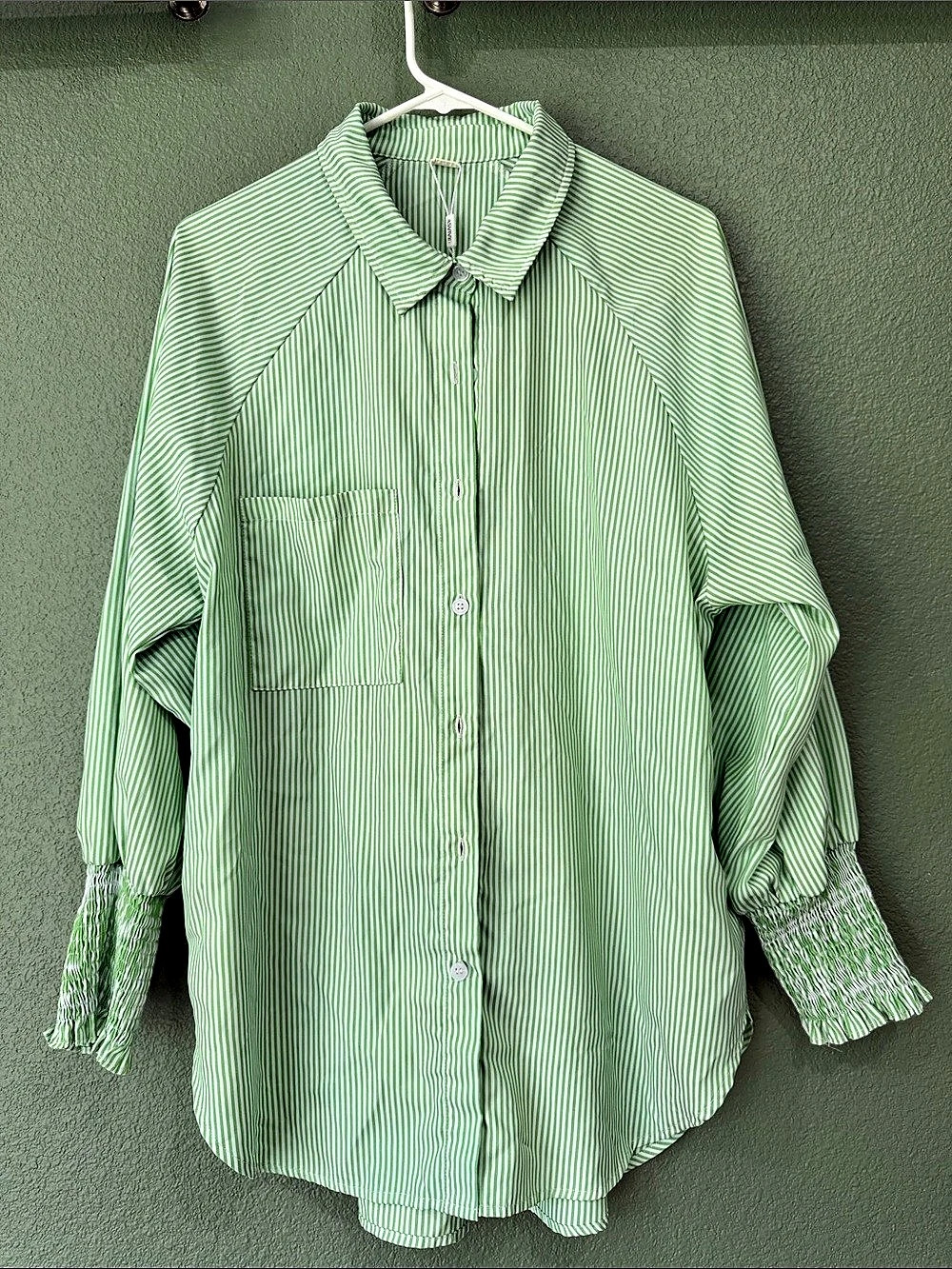 Asvivid Striped Up Shirt Green & White
